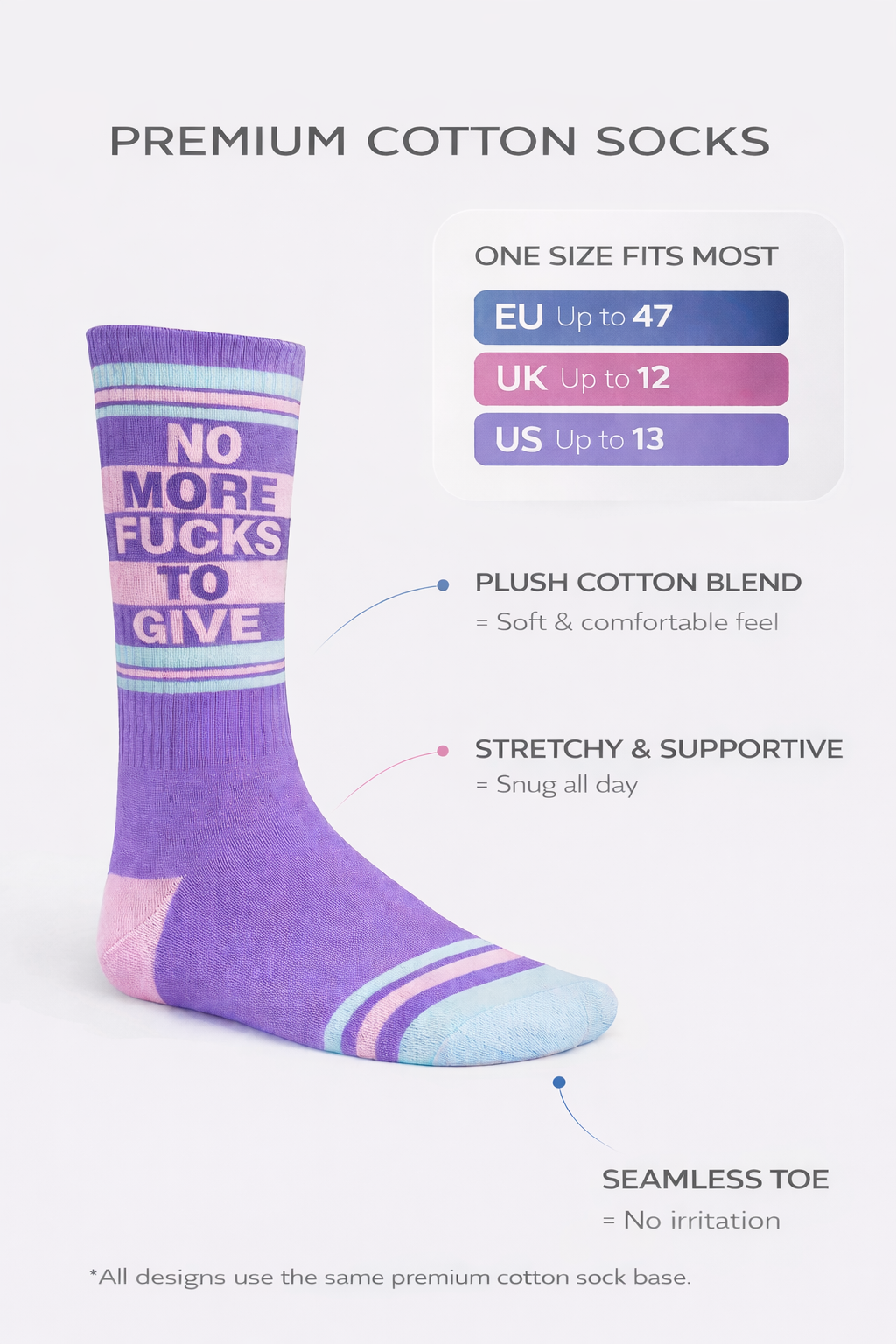 NO MORE FUCKS TO GIVE Löp- och gymstrumpor