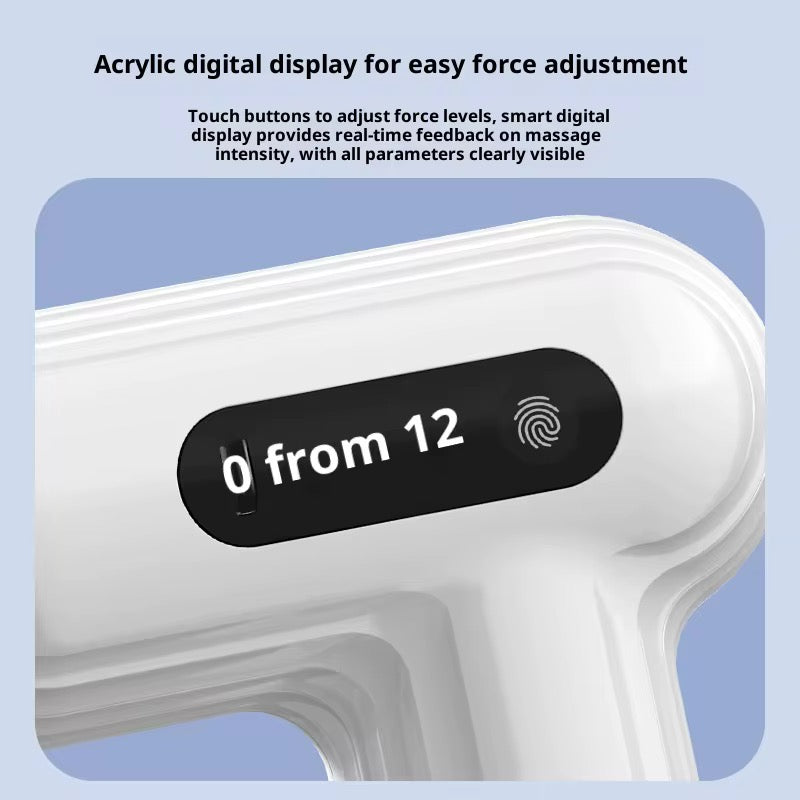 Bild på en vit massagepsitol som visar en detalj