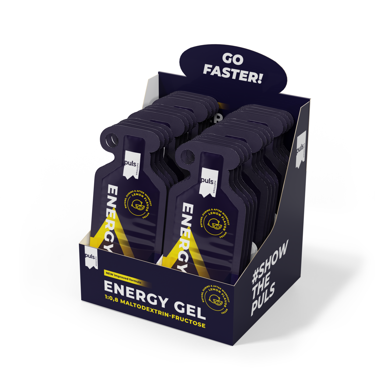 En låda med energigels