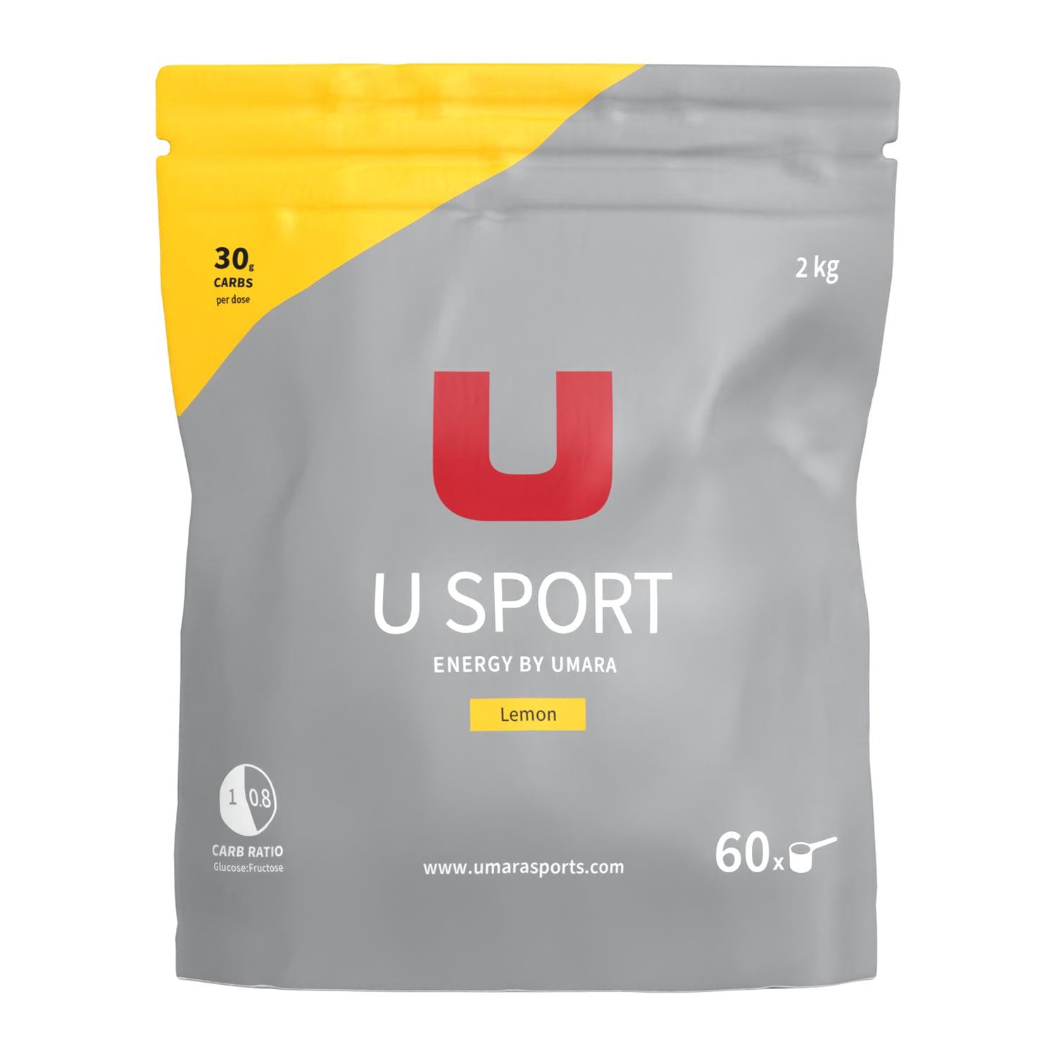 Bild på en påse med 2 kg sportdryck. Smak citron